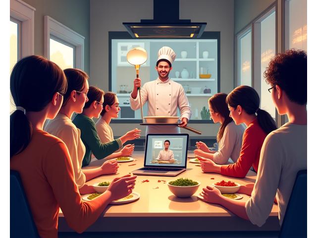 Talleres virtuales en vivo con chefs profesionales